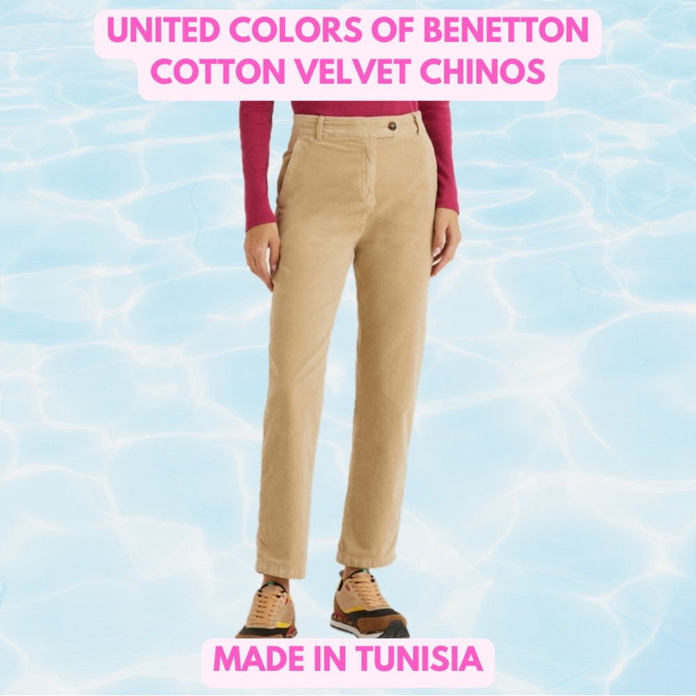 United Colors of Benetton Velvet Chino Pants KHAKI